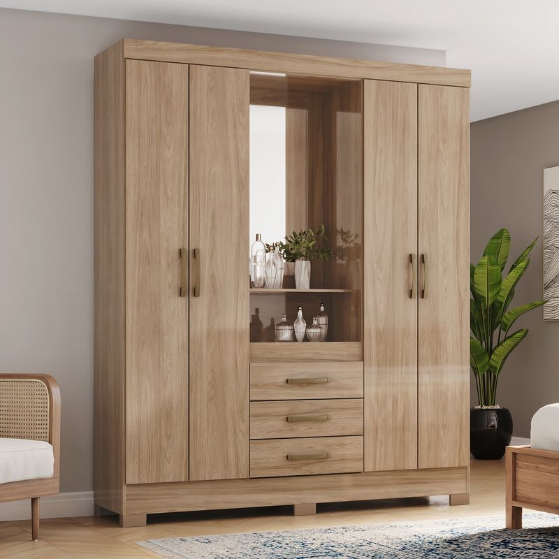Guarda-Roupa-Casal-com-Espelho-B24-4-Portas-e-3-Gavetas-Henn