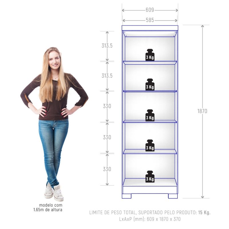 Armário Multiuso com Chave 2 Portas com Pés Max Plus Zanzini