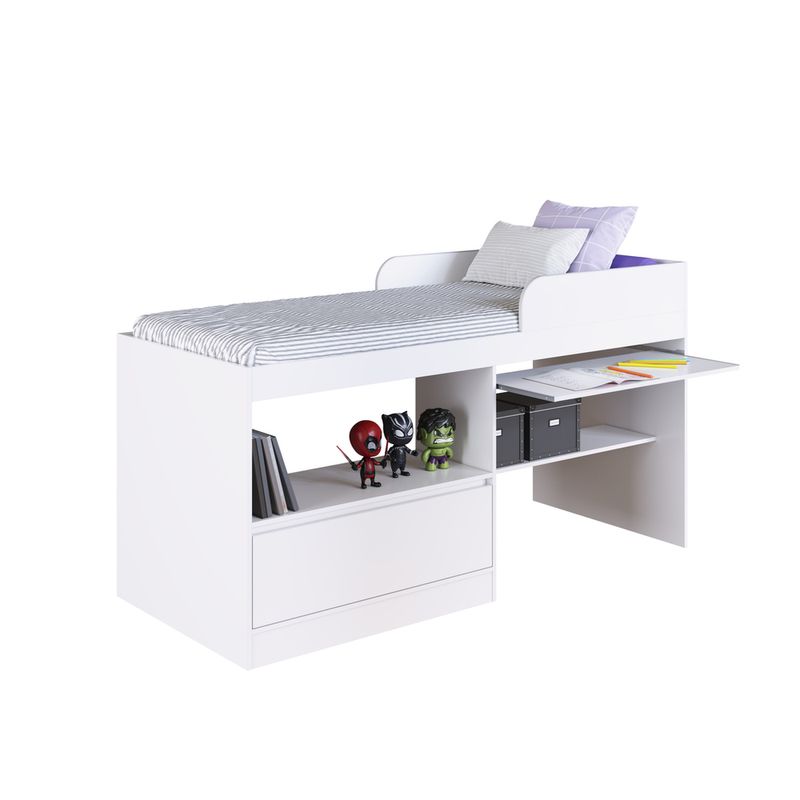 Cama-Infantil-Alta-Multifuncional-com-Escrivaninha-1-Porta-Jacarta-Art-in-Moveis