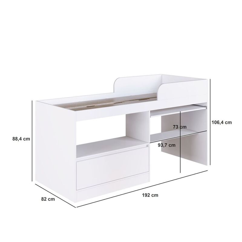 Cama-Infantil-Alta-Multifuncional-com-Escrivaninha-1-Porta-Jacarta-Art-in-Moveis