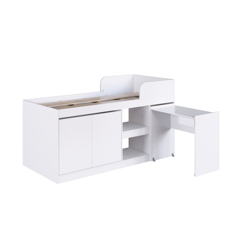 Cama-Infantil-Alta-Multifuncional-com-Escrivaninha-2-Porta-1-Gaveta-Jamaica-Art-in-Moveis