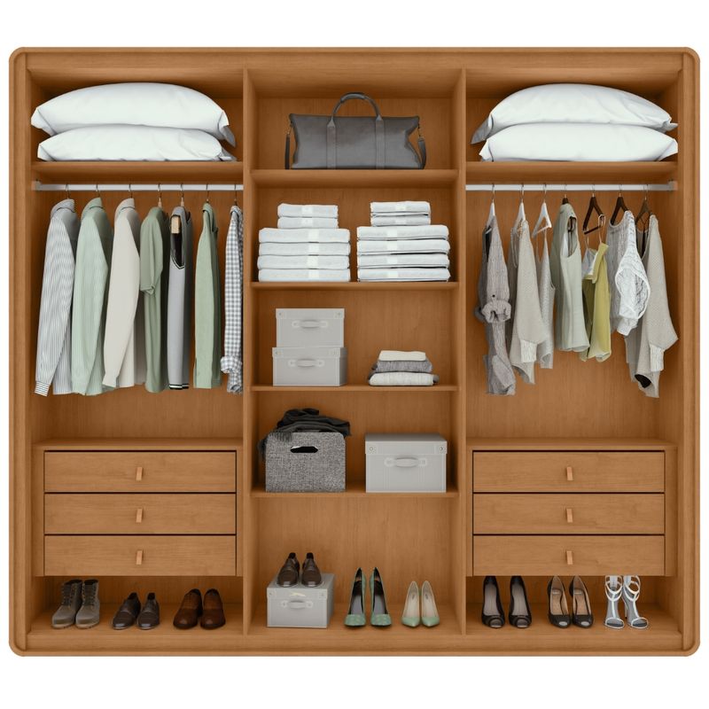 Guarda Roupa Casal 6 Portas MDF Loop Lopas