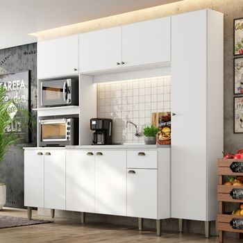 Cozinha Compacta 9 Portas 1 Gaveta para Cuba Moderna THB