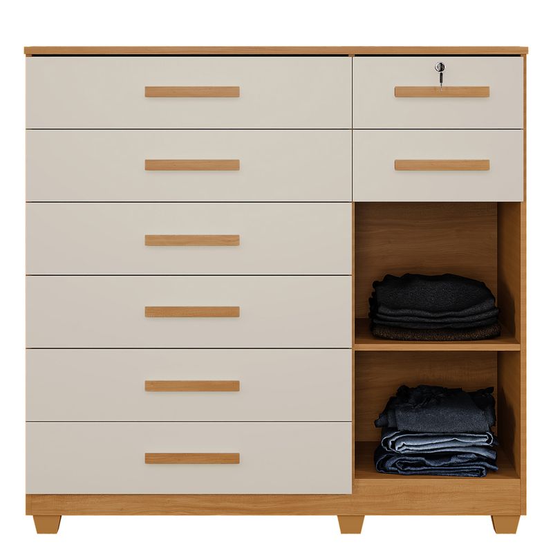 Comoda-8-Gavetas-1-Porta-com-Pes-New-Vitoria-Benetil