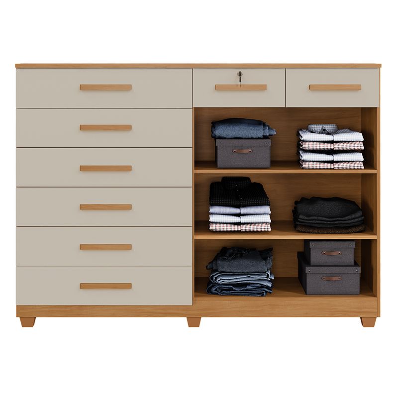 Comoda-8-Gavetas-2-Portas-com-Pes-New-Triunfo-Benetil