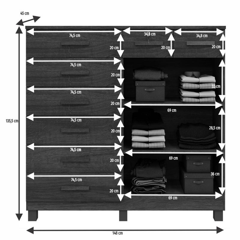 Comoda-8-Gavetas-2-Portas-com-Pes-New-Triunfo-Benetil