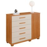 Comoda-Ripada-5-Gavetas-1-Porta-com-Pes-Paris-Benetil