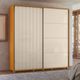 Guarda Roupa Casal Ripado 2 Portas de Correr com Pés em MDF Monet Madetec