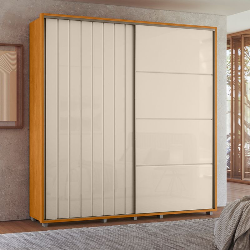 Guarda-Roupa-Casal-Ripado-2-Portas-de-Correr-com-Pes-em-MDF-Monet-Madetec