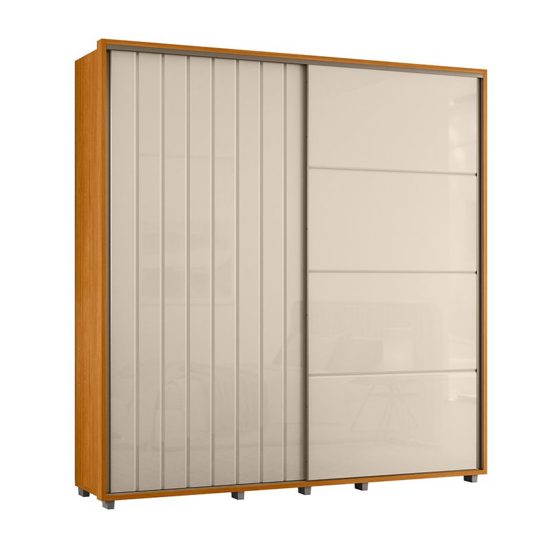 Guarda-Roupa-Casal-Ripado-2-Portas-de-Correr-com-Pes-em-MDF-Monet-Madetec