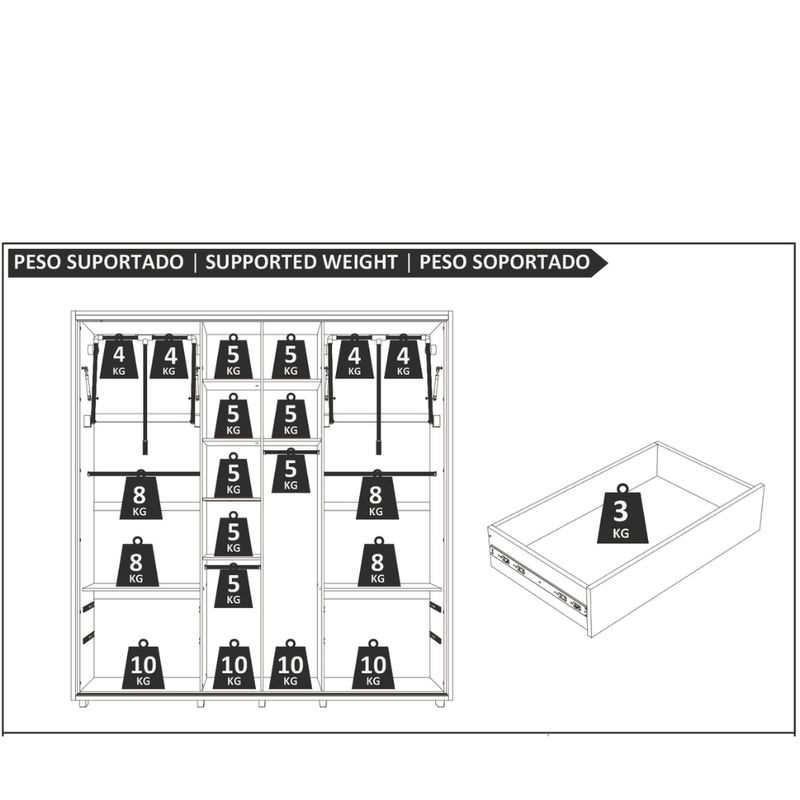 Guarda-Roupa-Casal-Ripado-2-Portas-de-Correr-com-Pes-em-MDF-Monet-Madetec