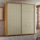 Guarda Roupa Casal Ripado 2 Portas de Correr com Pés em MDF Monet Madetec