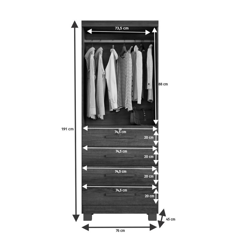 Guarda-Roupa-Solteiro-2-Portas-4-Gavetas-com-Pes-New-Maia-Benetil