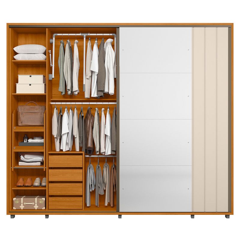 Guarda-Roupa-Casal-Ripado-em-MDF-2-Portas-de-Correr-com-Espelhos-e-Pes-Dali-Madetec