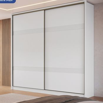 Guarda Roupa Casal 2 Portas de Correr MDF Coliseu Móveis Castro
