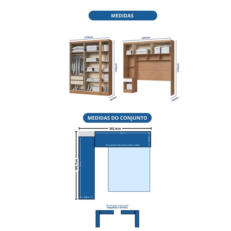 Quarto-Modulado-Casal-10-Portas-3-Gavetas-Infinity-Moveis-Castro