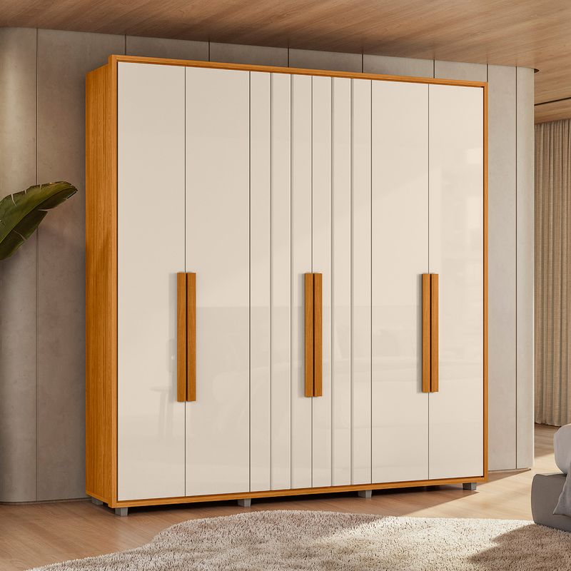 Guarda-Roupa-Casal-Ripado-em-MDF-6-Portas-e-Pes-Portinari-Madetec