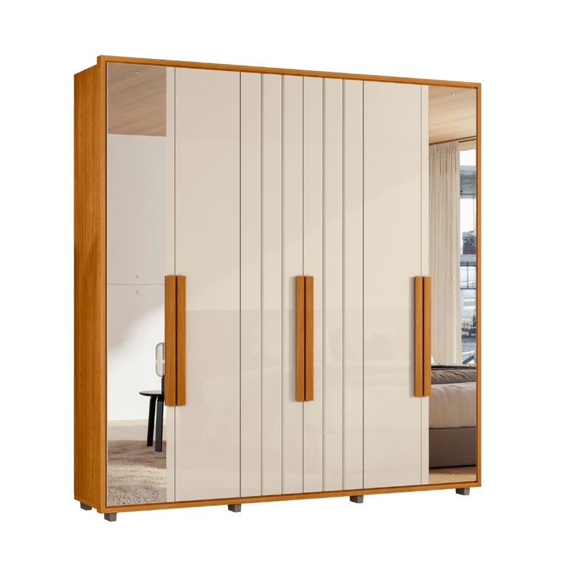 Guarda-Roupa-Casal-Ripado-em-MDF-com-Espelhos-6-Portas-e-Pes-Portinari-Madetec