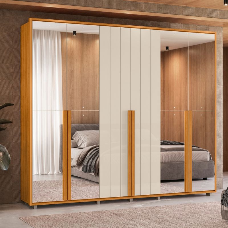 Guarda-Roupa-Casal-Ripado-em-MDF-6-Portas-com-Espelhos-e-Pes-Volpi-Madetec