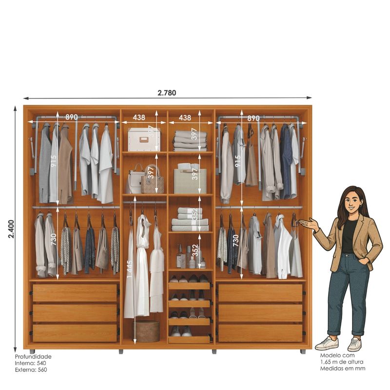 Guarda-Roupa-Casal-Ripado-em-MDF-com-Espelhos-6-Portas-e-Pes-Volpi-Madetec