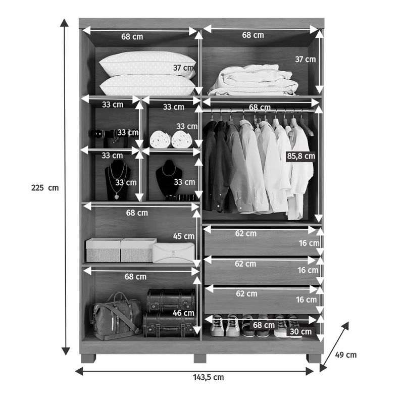 Guarda-Roupa-Solteiro-4-Portas-com-Pes-Em-MDF-Lisboa-Benetil