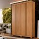 Guarda Roupa Solteiro 4 Portas com Pés Em MDF Lisboa Benetil