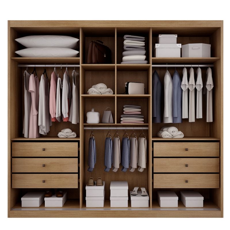 Guarda-Roupa-Casal-em-MDF-com-Espelho-3-Portas-de-Correr-Palazzo-Novo-Horizonte