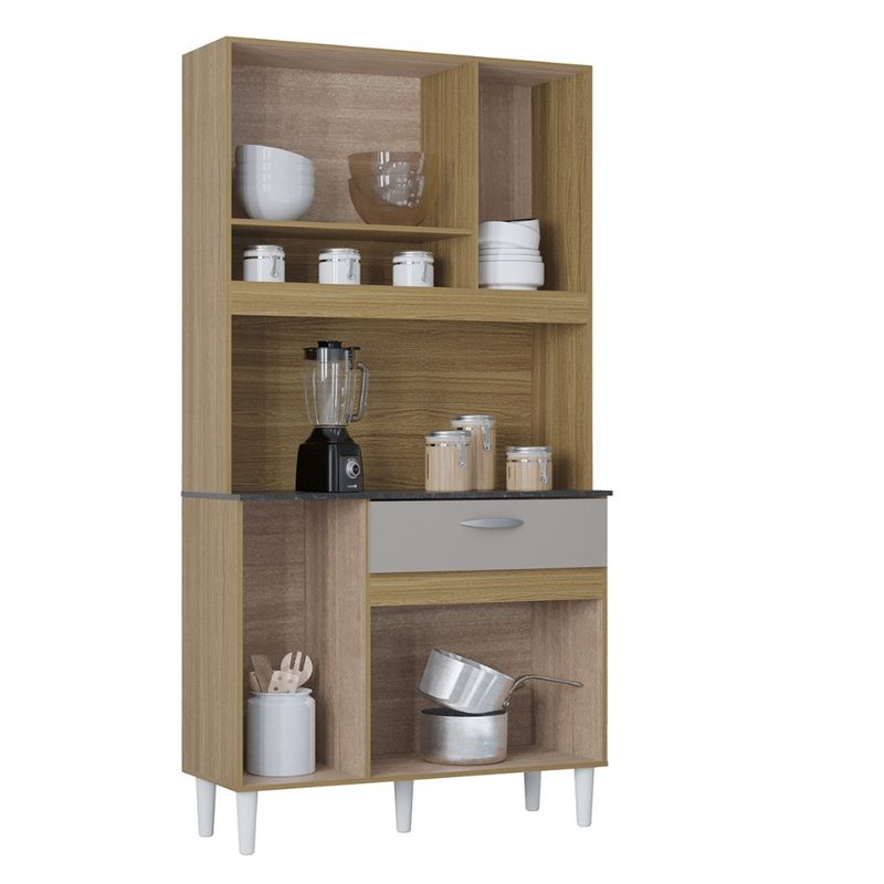 Cozinha-Compacta-6-Portas-1-Gaveta-Coral-Poquema