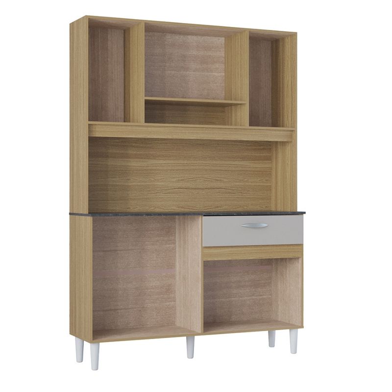 Cozinha-Compacta-8-Portas-1-Gaveta-Coral-Poquema