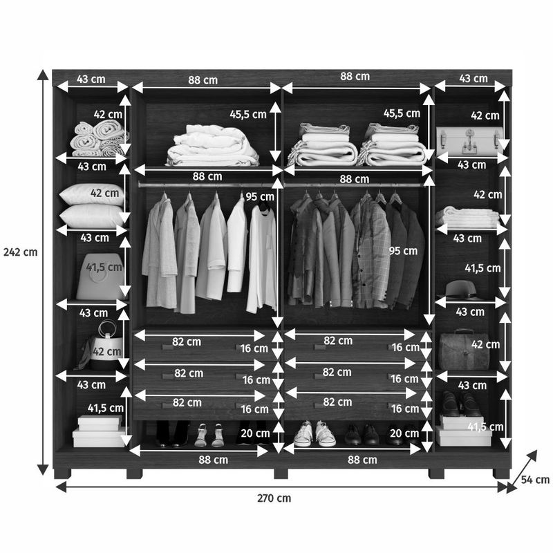 Guarda-Roupa-Casal-Ripado-6-Portas-com-Pes-Arezzo-Benetil