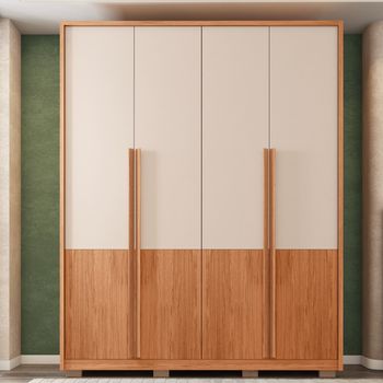 Guarda Roupa Casal 4 Portas com Pés Francis 18 Caemmun