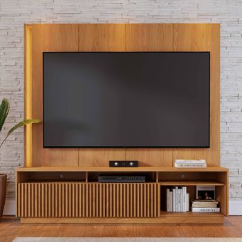Estante Home Ripada para TV até 75 Polegadas com LED 2 Portas de Correr Jordão Colibri