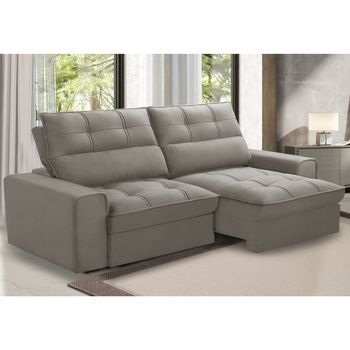Sofá 3 Lugares Retrátil Reclinável 230cm Veludo Narbone Ferguile