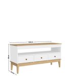 Rack-para-TV-ate-50-Polegadas-3-Gavetas-com-Pes-de-Madeira-Colonial-Movelbento