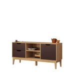 Rack-para-TV-ate-55-Polegadas-1-Porta-2-Gavetas-com-Pes-de-Madeira-MB1096-Movelbento