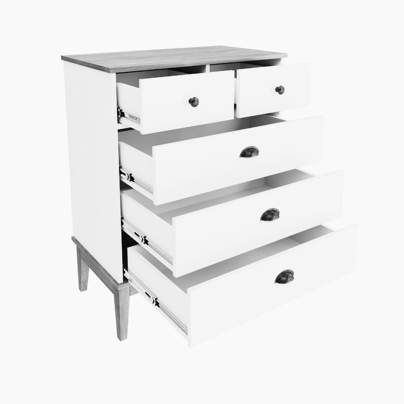 Comoda-5-Gavetas-com-Pes-em-Madeira-Colonial-Movelbento