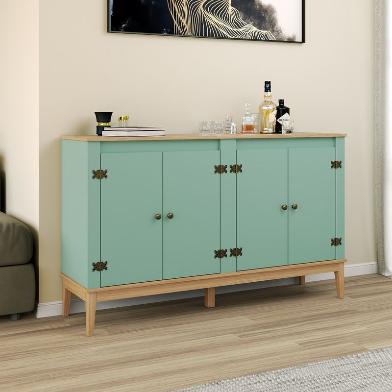 Aparador-Buffet-4-Portas-com-Pes-de-Madeira-Colonial-Movelbento