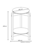 Mesa Lateral 40cm com Pés de Madeira Lizz Casa D