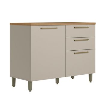 Balcão 1 Porta 3 Gavetas com Tampo em MDF Atena Linea Brasil