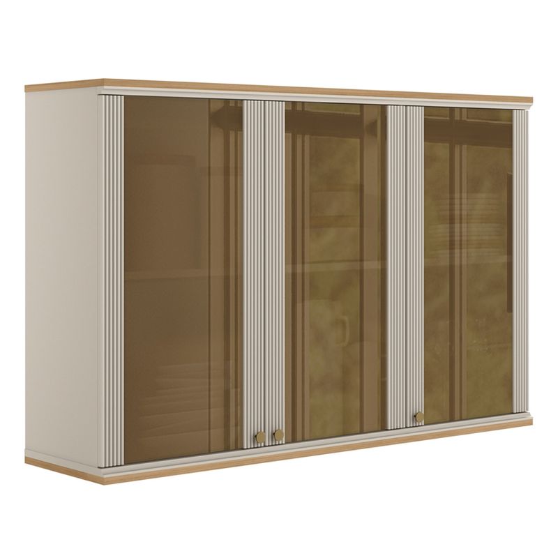 Armario-Aereo-em-MDF-3-Portas-de-Vidro-Atena-Linea-Brasil