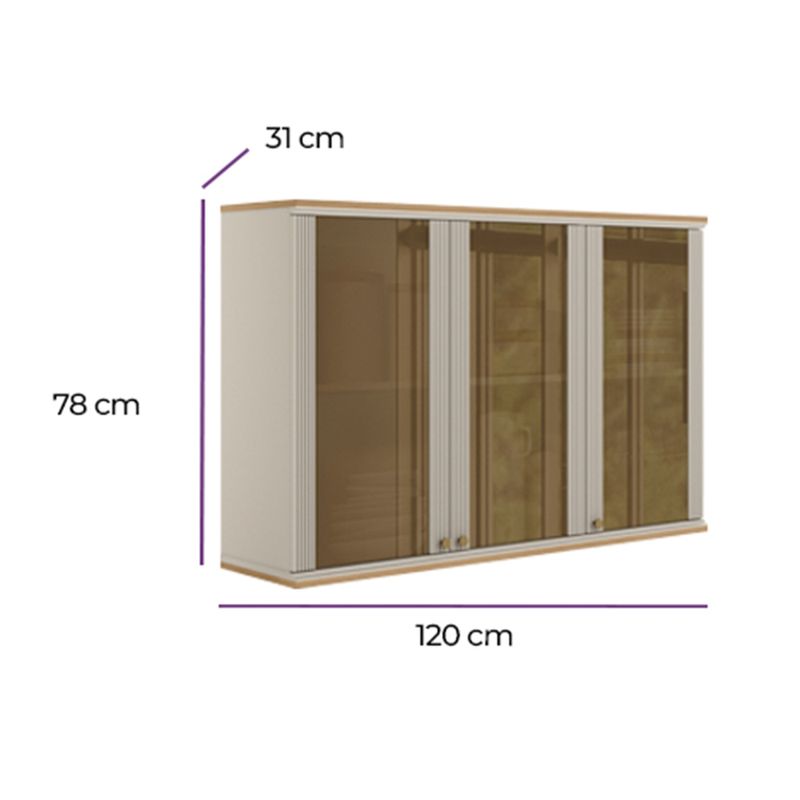 Armario-Aereo-em-MDF-3-Portas-de-Vidro-Atena-Linea-Brasil