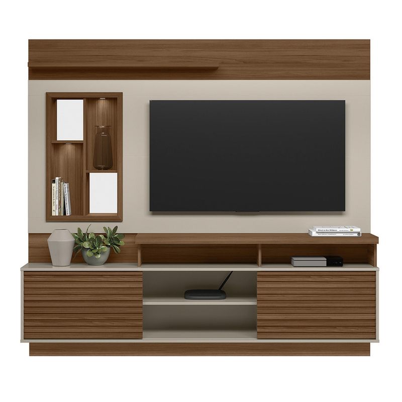 Estante-Home-Ripada-para-TV-ate-60-Polegadas-com-LED-e-Espelho-2-Portas-de-Correr-Eldorado-2.0-Linea-Brasil