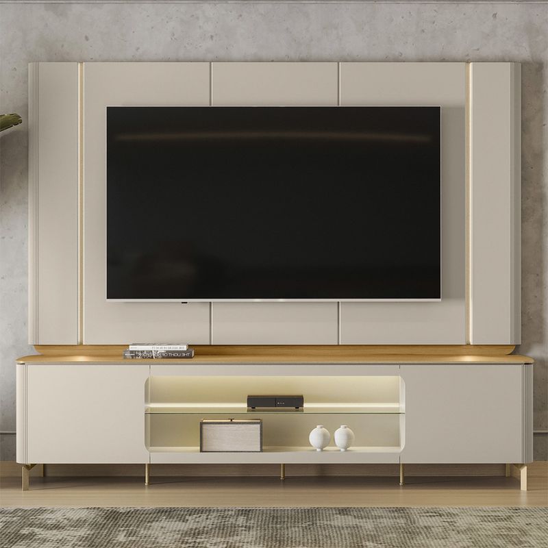 Rack-com-Painel-para-TV-ate-75-Polegadas-com-LED-2-Portas-com-Pes-Santorini-Linea-Brasil