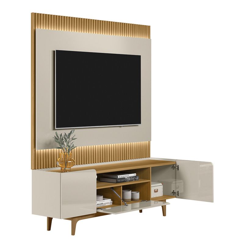 Rack-com-Painel-Ripado-para-TV-ate-70-Polegadas-com-LED-3-Portas-com-Pes-Orlando-Sao-Paulo-Linea-Brasil
