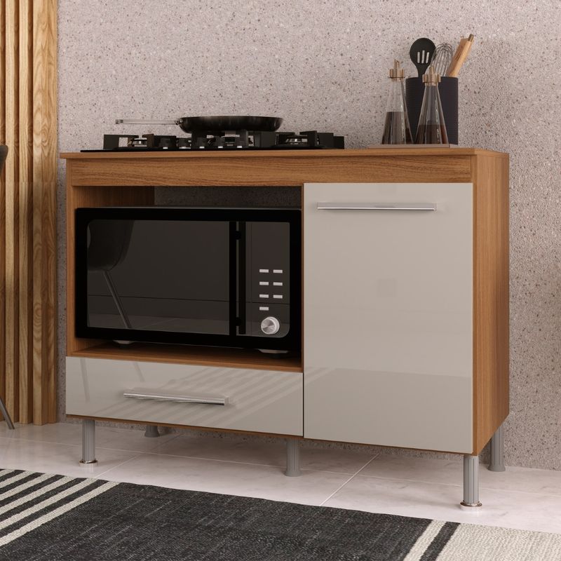 Balcao-para-Cooktop-com-Tampo-1-Porta-e-1-Gaveta-Indekes