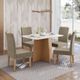 Conjunto Sala de Jantar Mesa Isa 120cm e 4 Cadeira Elegance Veludo Sonetto