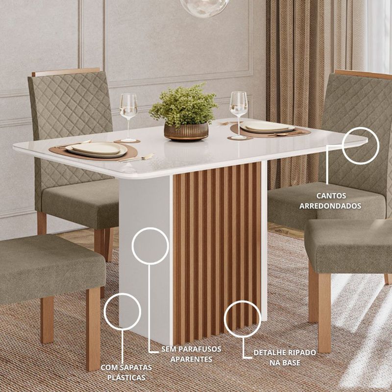 Conjunto-Sala-de-Jantar-Mesa-Cris-Piccola-136cm-e-4-Cadeiras-Veludo-Elegance-Sonetto