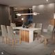 Conjunto Sala de Jantar Mesa Cris Piccola 160cm e 6 Cadeiras Elegance Veludo Sonetto