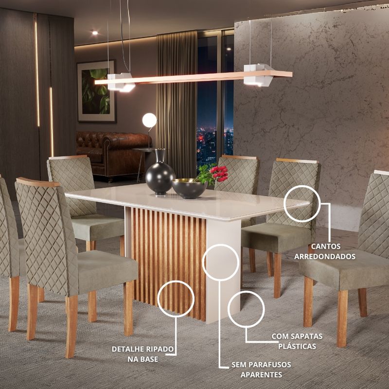 Conjunto-Sala-de-Jantar-Mesa-Cris-Piccola-160cm-e-6-Cadeiras-Elegance-Veludo-Sonetto