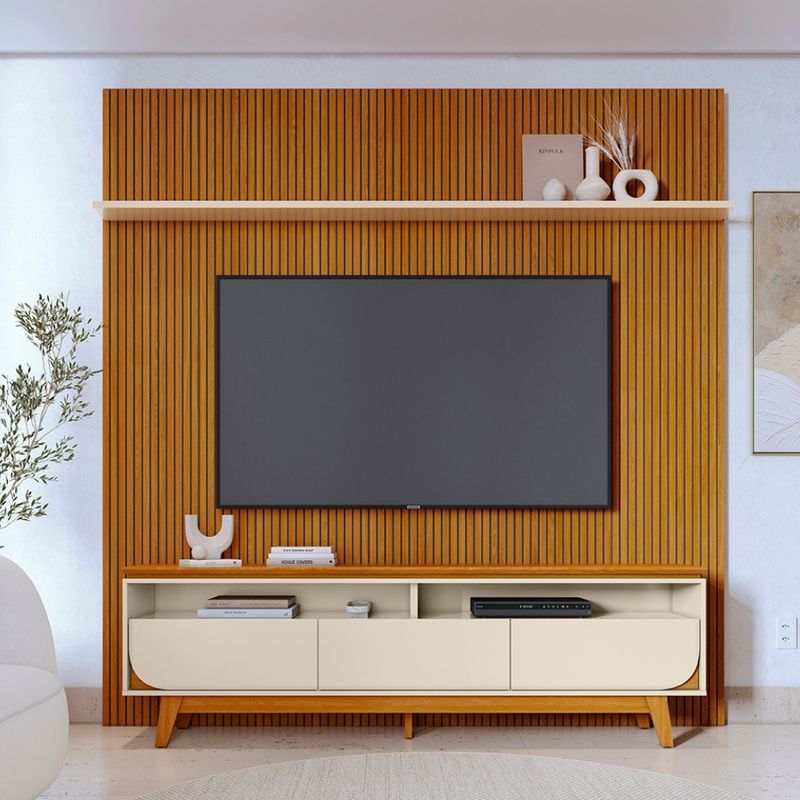 Rack-com-Painel-Frisado-para-TV-ate-75-Polegadas-3-Gavetas-com-Pes-Luna-Madetec